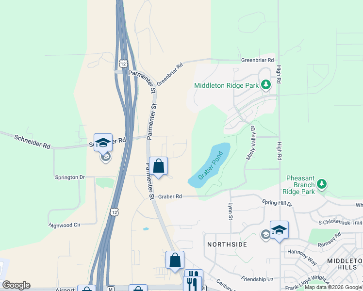 map of restaurants, bars, coffee shops, grocery stores, and more near 7238 Lily Lane in Middleton