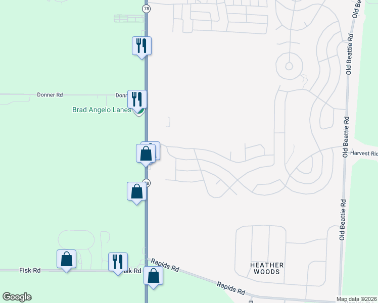 map of restaurants, bars, coffee shops, grocery stores, and more near 1126 Lockwood Drive in Lockport
