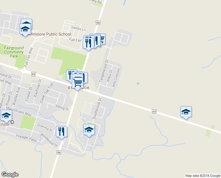 map of restaurants, bars, coffee shops, grocery stores, and more near 40 Wills Crescent in Hamilton