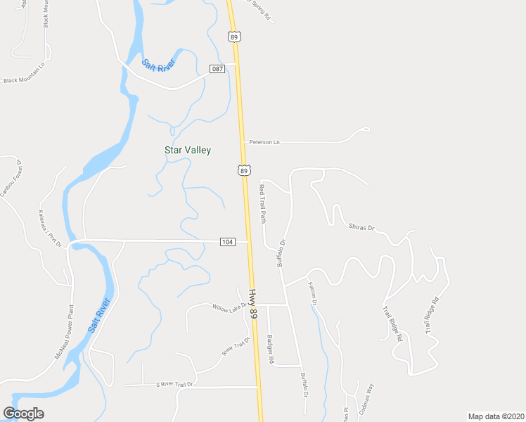 map of restaurants, bars, coffee shops, grocery stores, and more near Red Trail Path in Alpine