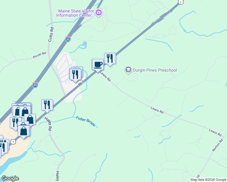 map of restaurants, bars, coffee shops, grocery stores, and more near 450 U South Route in Kittery