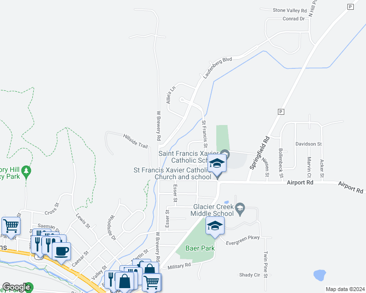 map of restaurants, bars, coffee shops, grocery stores, and more near 3095 Creek Side Way in Cross Plains