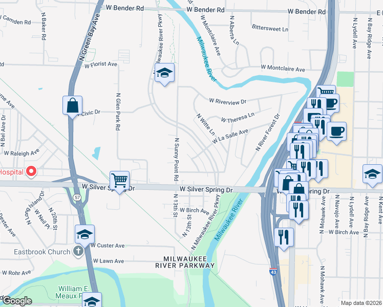 map of restaurants, bars, coffee shops, grocery stores, and more near 1107 West La Salle Avenue in Glendale