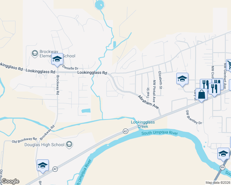map of restaurants, bars, coffee shops, grocery stores, and more near 417 Broc Drive in Winston