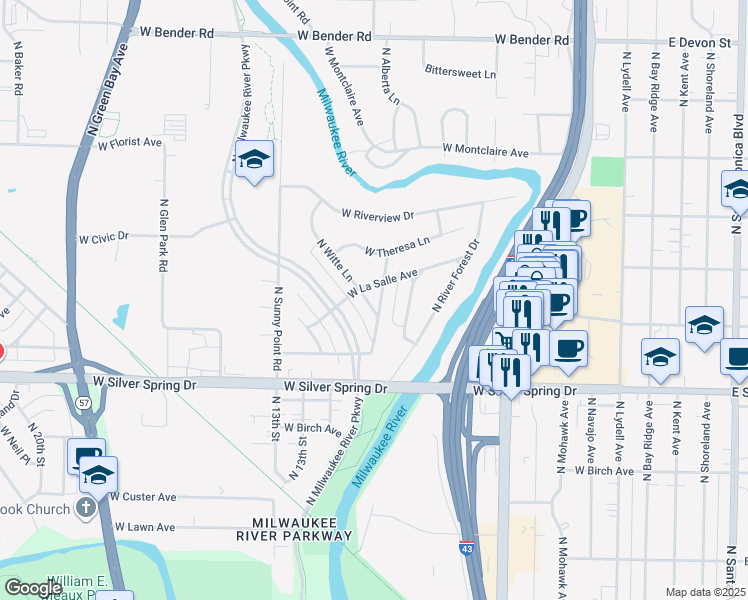 map of restaurants, bars, coffee shops, grocery stores, and more near 1018 West La Salle Avenue in Glendale