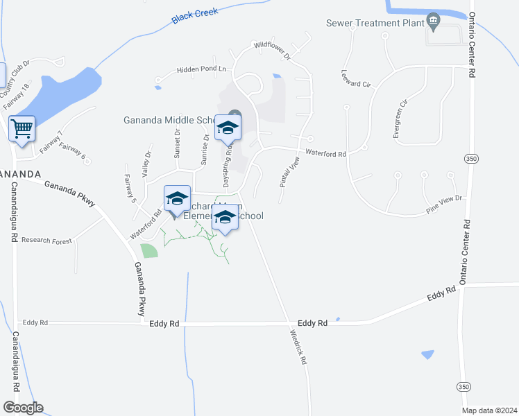 map of restaurants, bars, coffee shops, grocery stores, and more near 3229 Sherwood Drive in Walworth