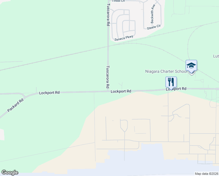 map of restaurants, bars, coffee shops, grocery stores, and more near 9670 Lockport Road in Niagara Falls