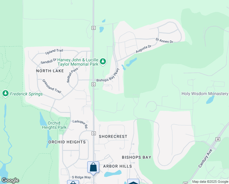 map of restaurants, bars, coffee shops, grocery stores, and more near 5275 Bishops Bay Parkway in Waunakee