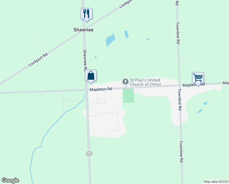 map of restaurants, bars, coffee shops, grocery stores, and more near 3884 Mapleton Road in North Tonawanda