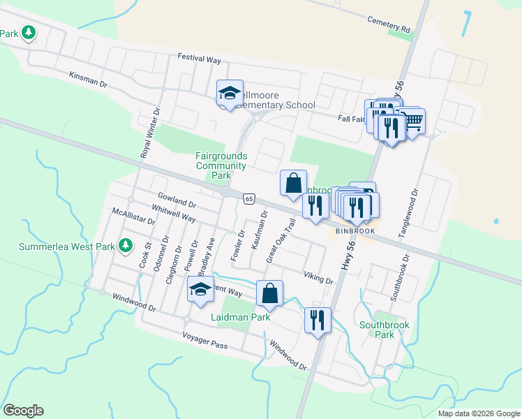 map of restaurants, bars, coffee shops, grocery stores, and more near 4 Kaufman Drive in Hamilton
