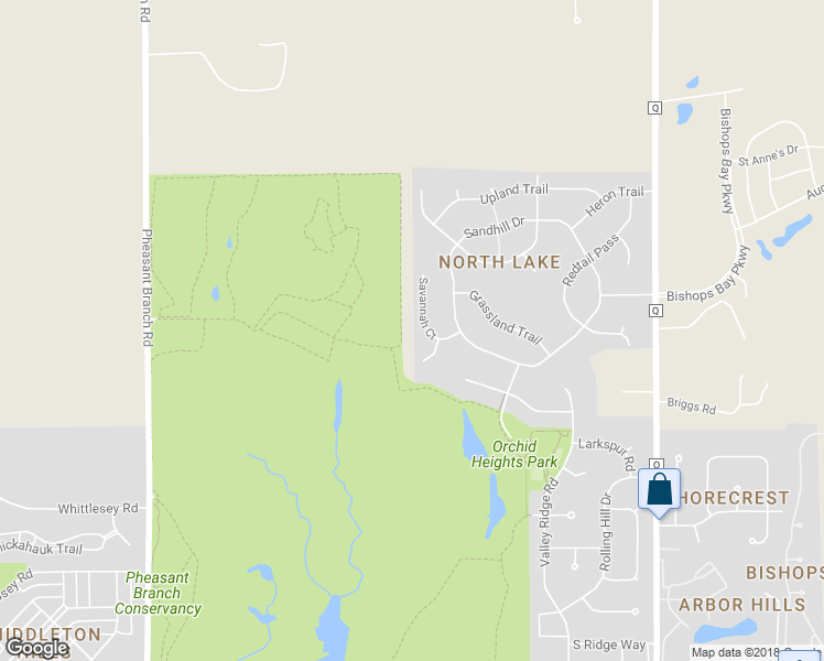 map of restaurants, bars, coffee shops, grocery stores, and more near 4218 Savannah Court in Middleton