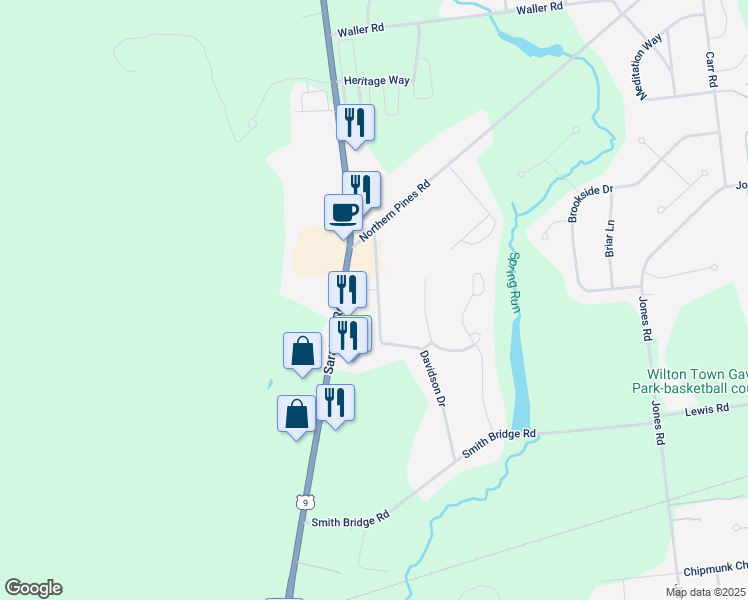 map of restaurants, bars, coffee shops, grocery stores, and more near 56 Davidson Drive in Saratoga Springs
