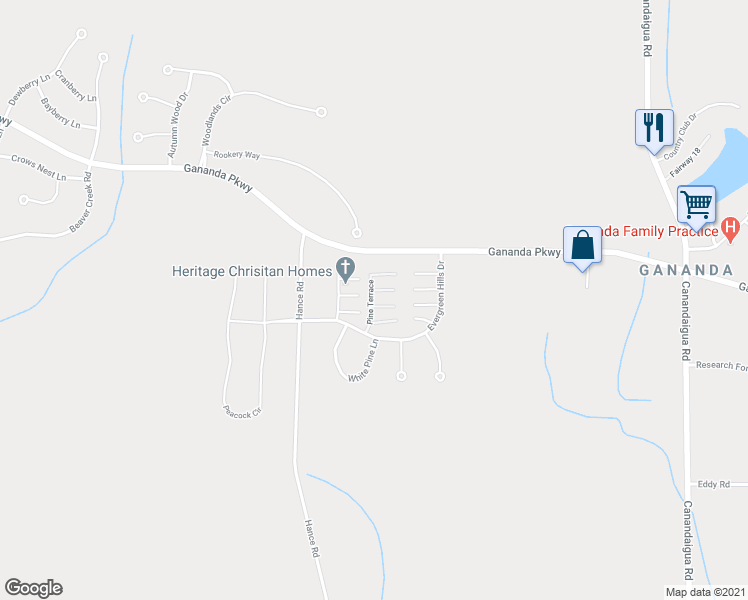 map of restaurants, bars, coffee shops, grocery stores, and more near 3258 Pine Terrace in Macedon