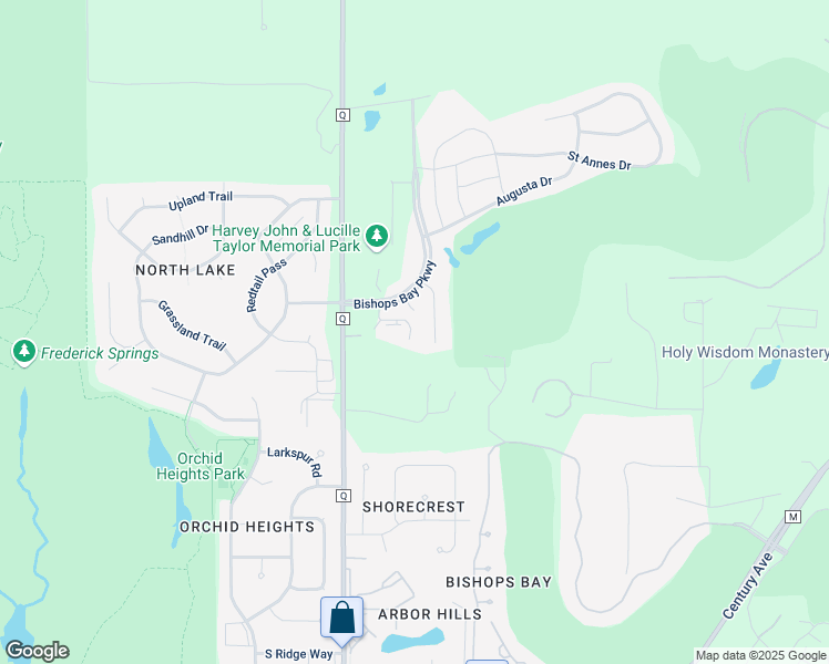 map of restaurants, bars, coffee shops, grocery stores, and more near 5251 Bishops Bay Parkway in Waunakee