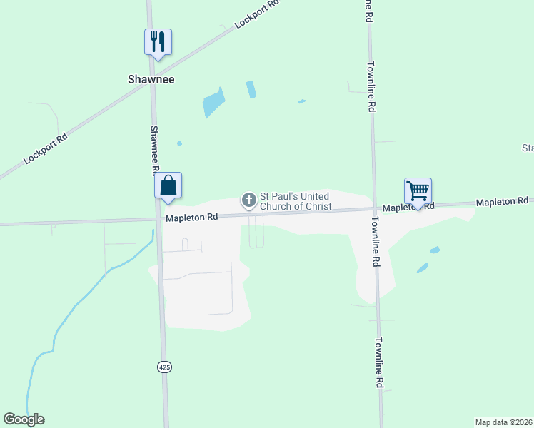 map of restaurants, bars, coffee shops, grocery stores, and more near Mapleton Road in North Tonawanda