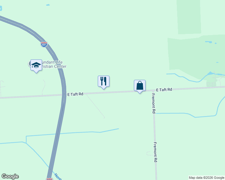 map of restaurants, bars, coffee shops, grocery stores, and more near 6967 East Taft Road in East Syracuse