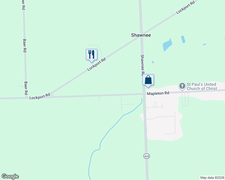map of restaurants, bars, coffee shops, grocery stores, and more near 3719 Mapleton Road in Sanborn