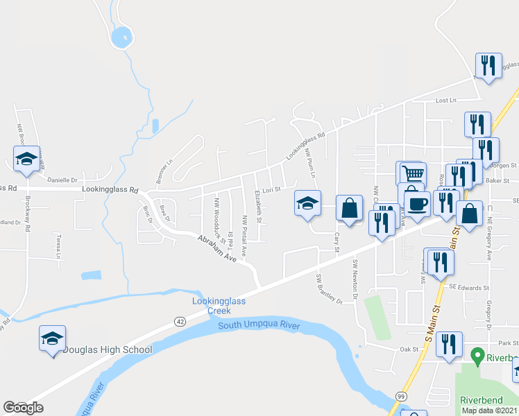 map of restaurants, bars, coffee shops, grocery stores, and more near 317 Elizabeth Street in Winston