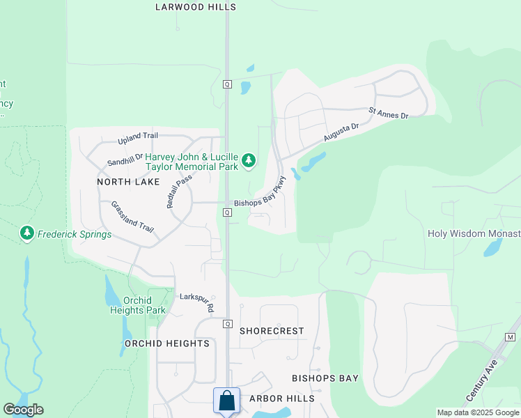 map of restaurants, bars, coffee shops, grocery stores, and more near 5263 Bishops Bay Parkway in Waunakee