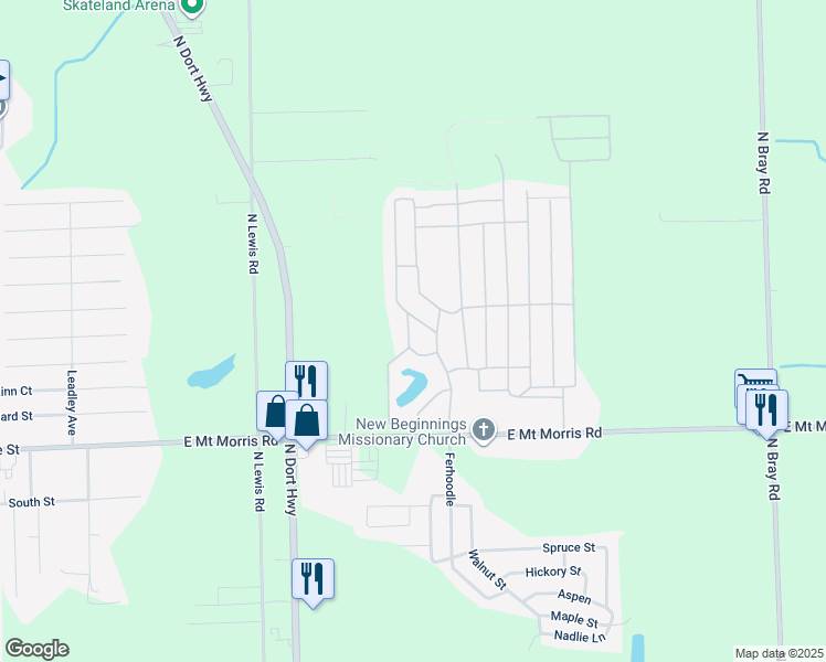 map of restaurants, bars, coffee shops, grocery stores, and more near 96 Renfrew Avenue in Mount Morris