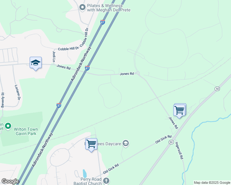 map of restaurants, bars, coffee shops, grocery stores, and more near 2 Knollwood Drive in Saratoga Springs