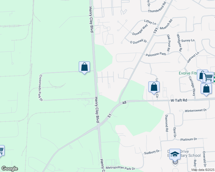 map of restaurants, bars, coffee shops, grocery stores, and more near 7300 Henry Clay Boulevard in Liverpool