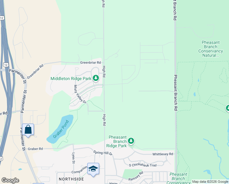 map of restaurants, bars, coffee shops, grocery stores, and more near Bird Drive in Middleton