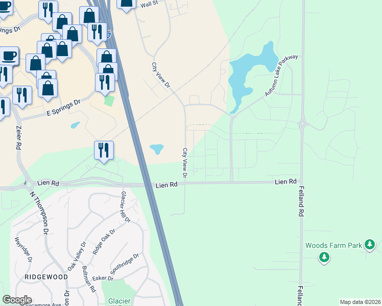 map of restaurants, bars, coffee shops, grocery stores, and more near 1804 Twin Fawn Trail in Madison