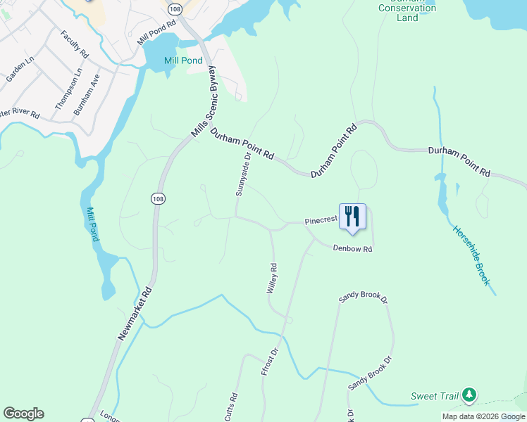 map of restaurants, bars, coffee shops, grocery stores, and more near 6 Pinecrest Lane in Durham