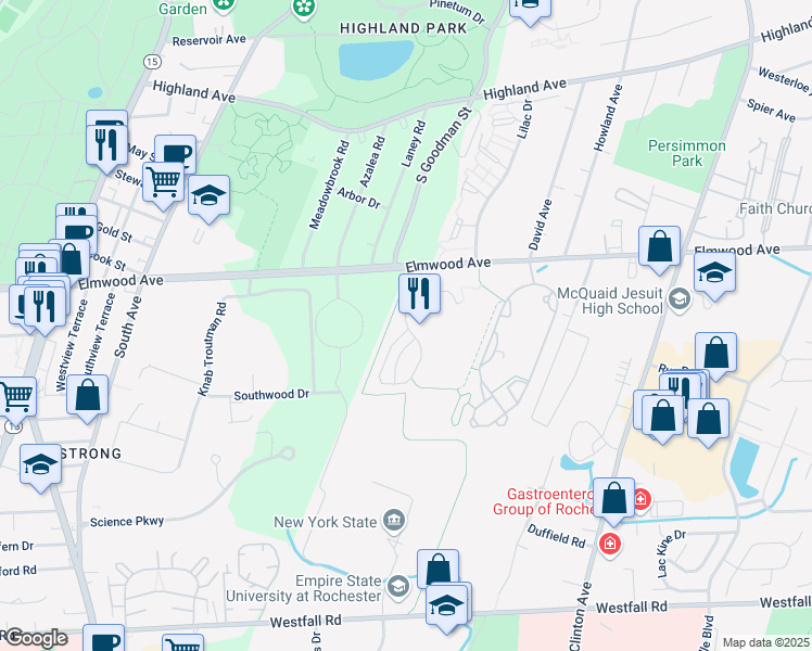map of restaurants, bars, coffee shops, grocery stores, and more near Brickstone Circle in Brighton