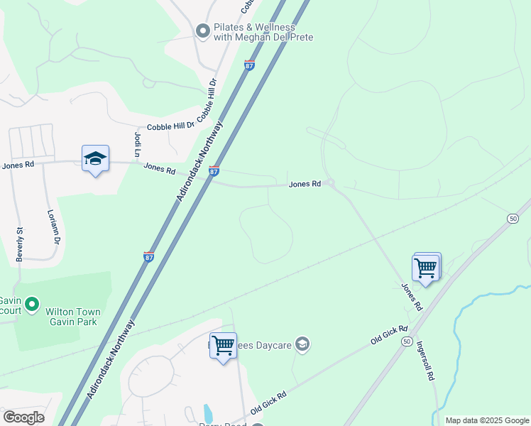 map of restaurants, bars, coffee shops, grocery stores, and more near 2 Knollwood Drive in Saratoga Springs