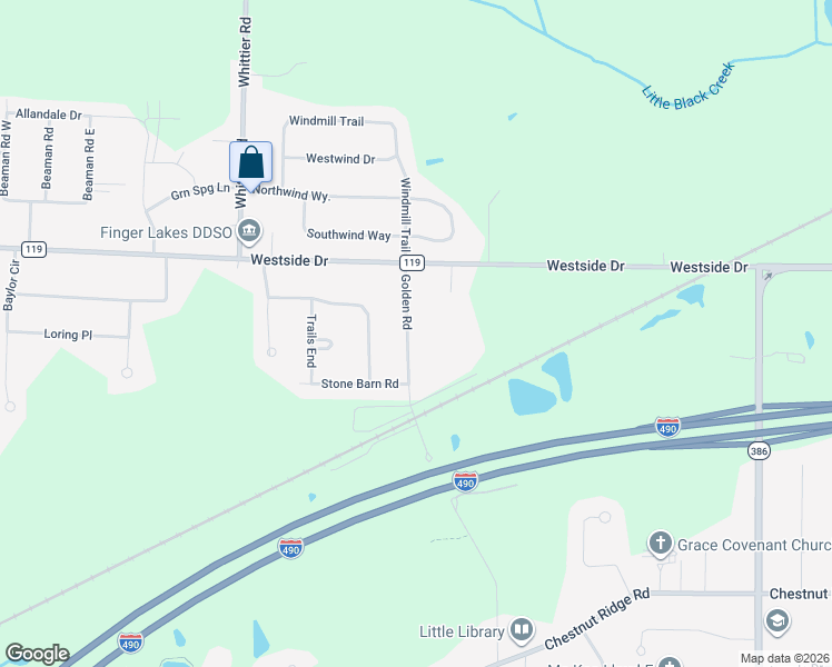 map of restaurants, bars, coffee shops, grocery stores, and more near 244 Golden Road in Rochester