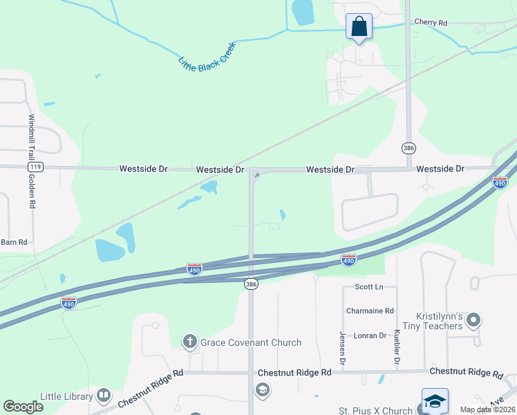 map of restaurants, bars, coffee shops, grocery stores, and more near 880 Chili Center Coldwater Road in Rochester