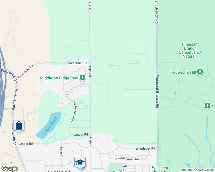 map of restaurants, bars, coffee shops, grocery stores, and more near Bird Drive in Middleton