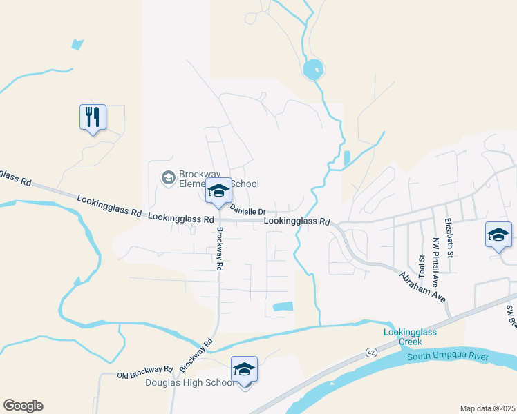 map of restaurants, bars, coffee shops, grocery stores, and more near 165 Danielle Drive in Winston