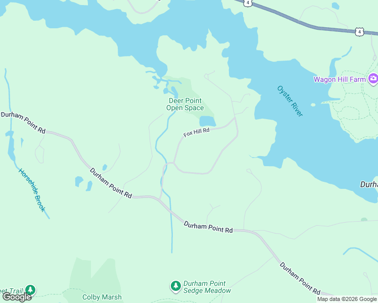 map of restaurants, bars, coffee shops, grocery stores, and more near 2 Fox Hill Road in Durham