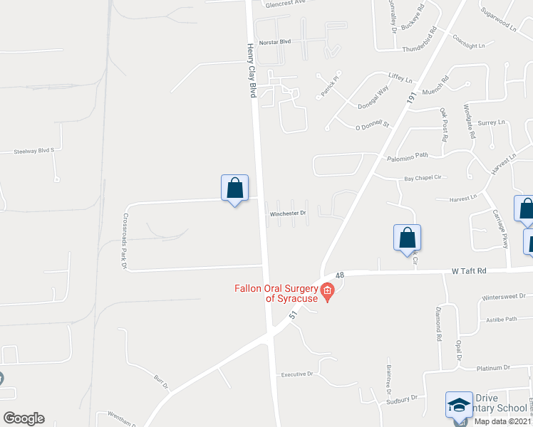 map of restaurants, bars, coffee shops, grocery stores, and more near 7 Winchester Drive in Liverpool