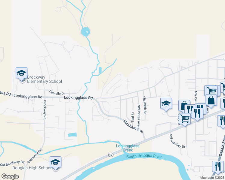 map of restaurants, bars, coffee shops, grocery stores, and more near 13566 Lookingglass Road in Winston
