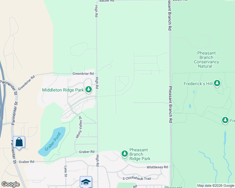 map of restaurants, bars, coffee shops, grocery stores, and more near Bird Drive in Middleton