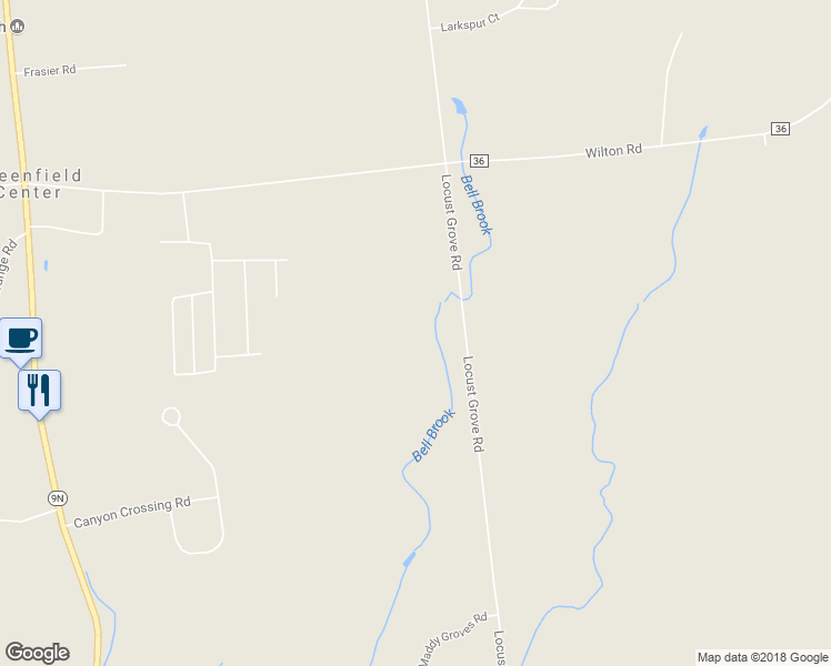 map of restaurants, bars, coffee shops, grocery stores, and more near 428 Locust Grove Road in Greenfield Center