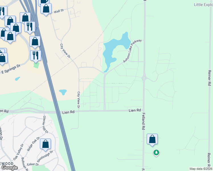 map of restaurants, bars, coffee shops, grocery stores, and more near 1834 Red Fern Lane in Madison
