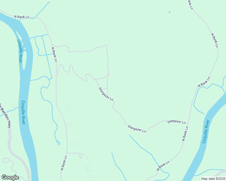 map of restaurants, bars, coffee shops, grocery stores, and more near Stargazer Lane in Coos County