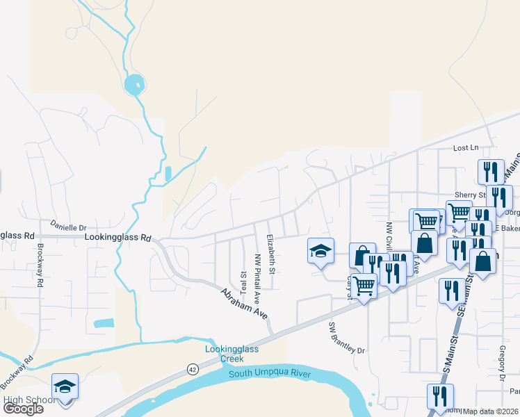 map of restaurants, bars, coffee shops, grocery stores, and more near 145 Mellor Loop in Winston