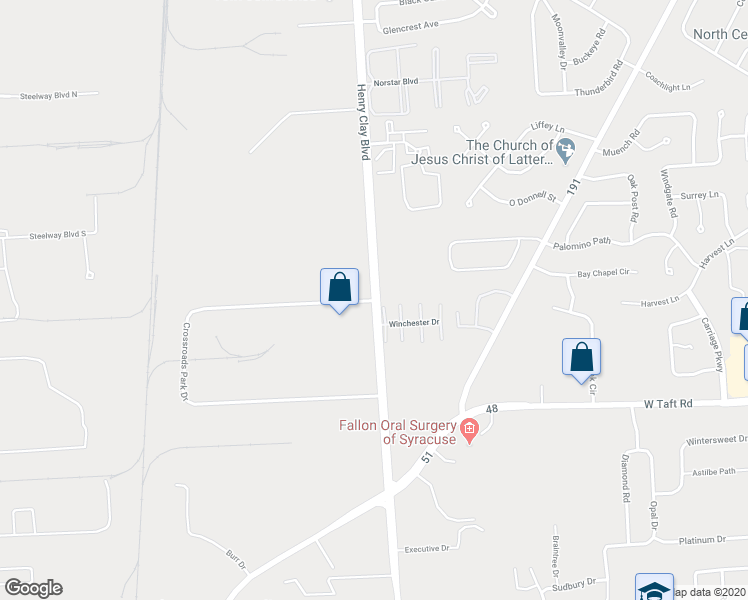 map of restaurants, bars, coffee shops, grocery stores, and more near 7289 Henry Clay Boulevard in Liverpool