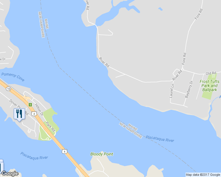 map of restaurants, bars, coffee shops, grocery stores, and more near 21 Newson Lane in Eliot