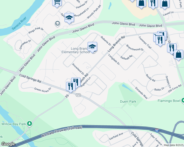 map of restaurants, bars, coffee shops, grocery stores, and more near 21 Inglesid Lane in Liverpool