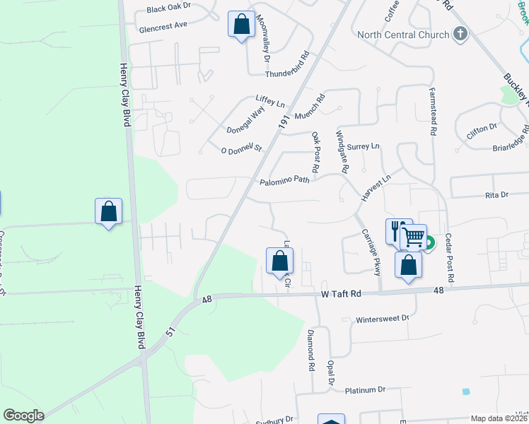 map of restaurants, bars, coffee shops, grocery stores, and more near 7401 Bay Chapel Circle in Liverpool