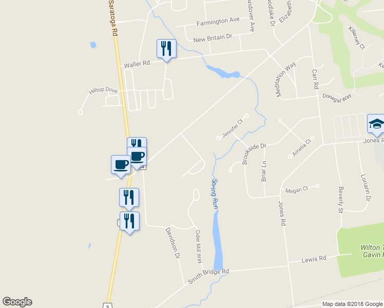 map of restaurants, bars, coffee shops, grocery stores, and more near 417 Northern Pines Road in Gansevoort