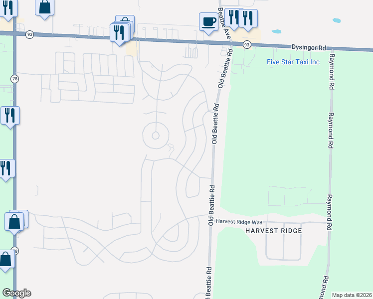 map of restaurants, bars, coffee shops, grocery stores, and more near 444 Chestnut Drive in Lockport