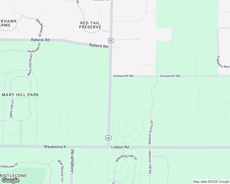 map of restaurants, bars, coffee shops, grocery stores, and more near W282N5938 County Highway KE in Hartland